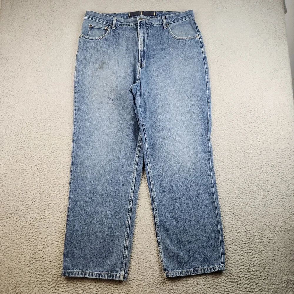 Nautica Jeans Co Y2K Jeans Mens 38x30 Relaxed Straight Blue Distressed